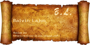 Balvin Lajos névjegykártya